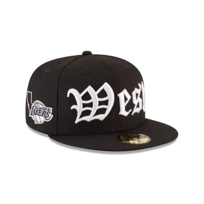 Los Angeles Lakers Gorra | New Era NBA League Script 59fifty Fitted Cap Mexico - Negros